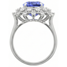 Tanzanite Round Natural Earth Mined DIAMOND ( NOT LAB GROWN ) 3.75 Carat Ring White Gold 14K