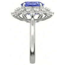 Tanzanite Round Natural Earth Mined DIAMOND ( NOT LAB GROWN ) 3.75 Carat Ring White Gold 14K