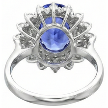 Tanzanite Round Natural Earth Mined DIAMOND ( NOT LAB GROWN ) 3.75 Carat Ring White Gold 14K
