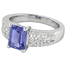 Tanzanite With Natural Earth Mined Diamonds 15.50 Carats Wedding Ring Gold White 14K New