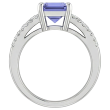 Tanzanite With Natural Earth Mined Diamonds 15.50 Carats Wedding Ring Gold White 14K New