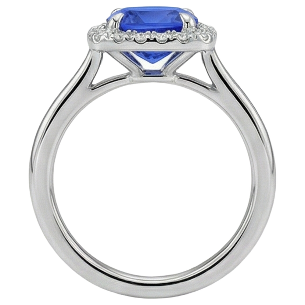 Tanzanite With Natural Earth Mined Diamonds 7.75 Ct Wedding Ring White Gold 14K