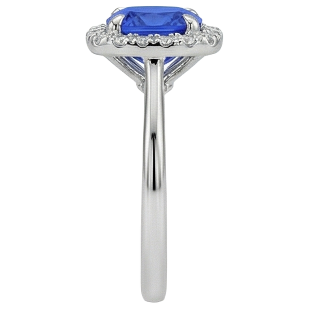 Tanzanite With Natural Earth Mined Diamonds 7.75 Ct Wedding Ring White Gold 14K