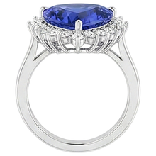 Tanzanite & Round Natural Earth Mined DIAMOND ( NOT LAB GROWN )s 4.60 Carat Ring White Gold 14K