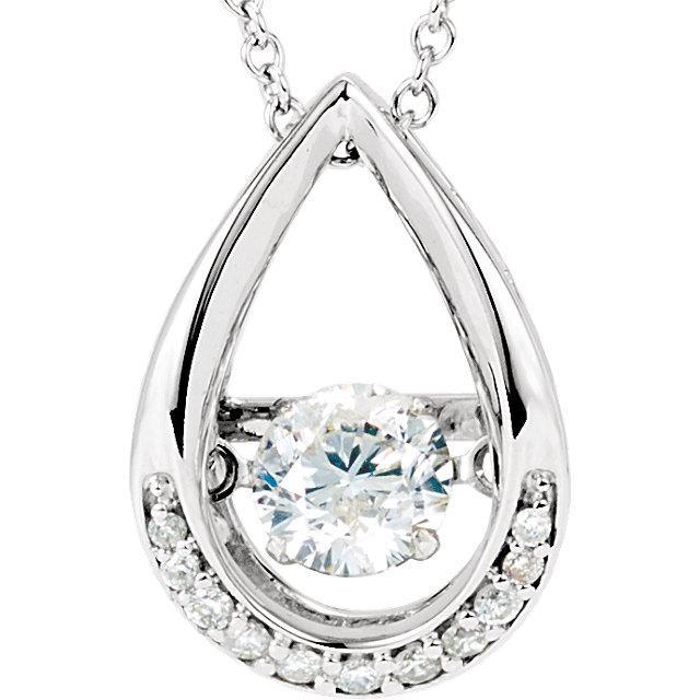 Tear Drop Natural Diamond Pendant Necklace 2.50 Carats White Gold 14K