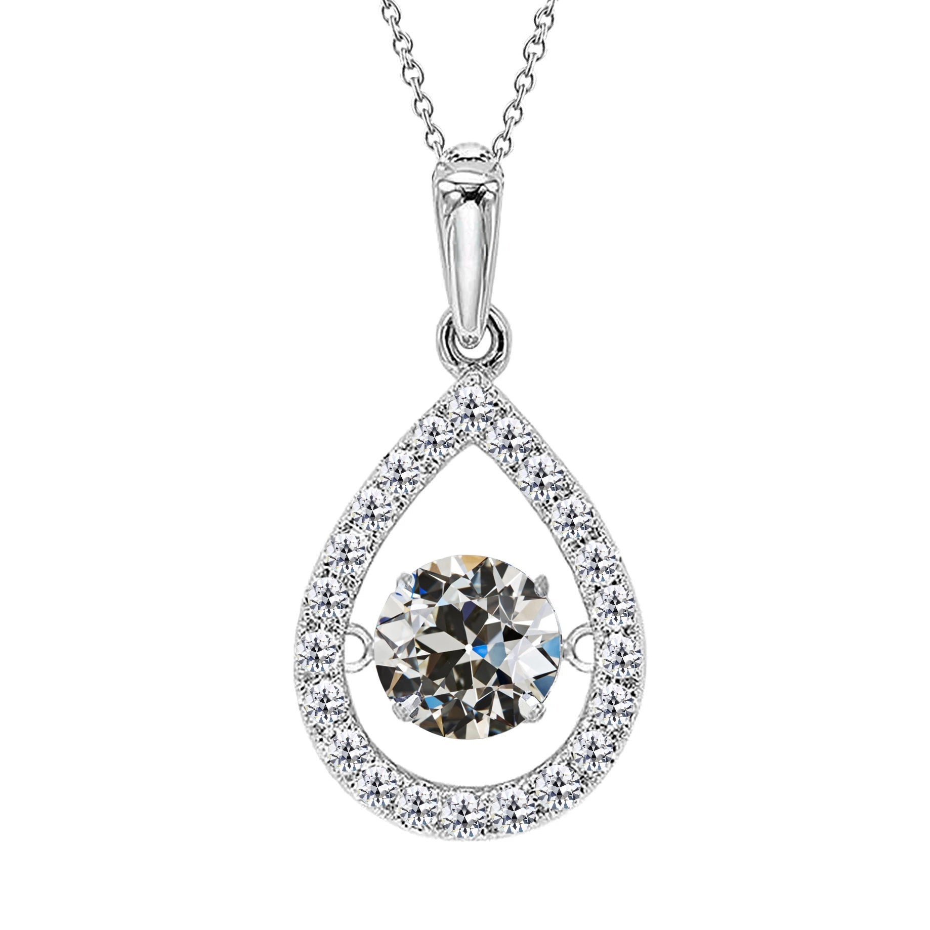 Earth-Mined Brilliant Diamond Pendant 1.50 ct 14K White Gold – main view