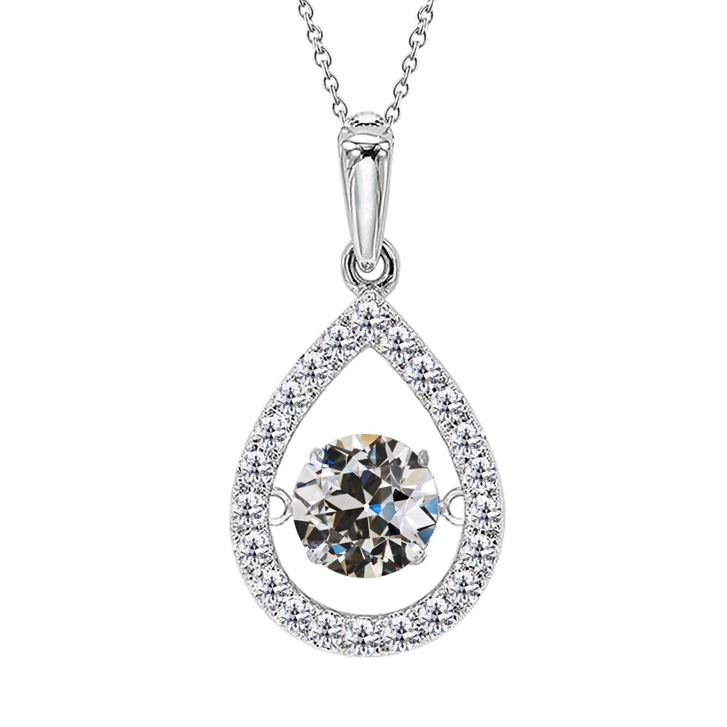Earth-Mined Brilliant Diamond Pendant 1.50 ct 14K White Gold – main view
