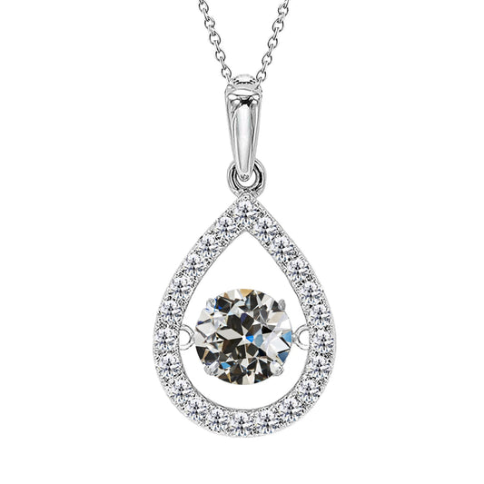 Earth-Mined Brilliant Diamond Pendant 1.50 ct 14K White Gold – main view