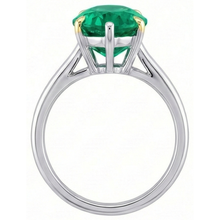 Premium Fine Emerald Colored Stone Ring 3 ct – top view