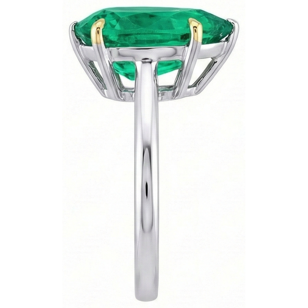 Genuine Fine Emerald Colored Stone Ring – profile view