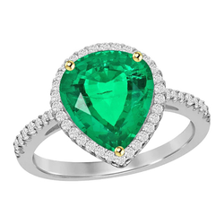 Brilliant GIA Certified Fine Emerald Gemstone Ring – 2 ct