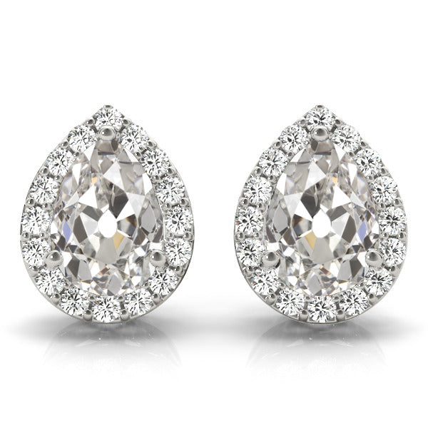 Earth-Mined Brilliant Diamond Stud Earrings 8.25 ct 14K White Gold – main view