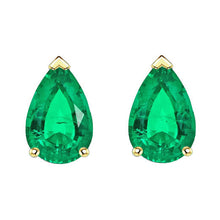 Emerald Gemstone Earring 2-ct 14K Two Tone Gold – main view
