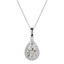 Genuine Fine Diamond Drop Pendant 1.50 ct 14K White Gold – main view