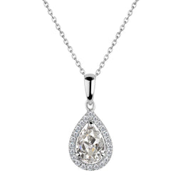 2.50 ct Diamond Drop Pendant in 14K White Gold