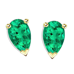 GIA-Certified Emerald Gemstone Earring 3 ct – 14 Karat Two Tone
