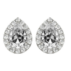 Genuine Antique Cushion Fine Diamond Drop Earrings – 8 ct in 14