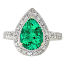 Fine Emerald Gemstone Ring 2-ct Two-Tone 14K Gold – main view