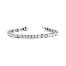 Tennis Bracelet 12.60 Carats Princess Cut Sparkling Real Diamonds WG