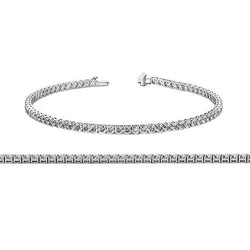 Tennis Bracelet 5 Carats Round Cut Real Diamonds Gold White 14K Jewelry