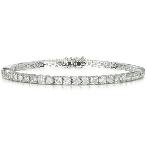 Tennis Bracelet 6 Carats Round Brilliant Genuine Diamonds Prong Setting