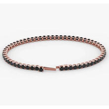 Tennis Bracelet Real Black Diamond 5.90 Carats Rose Gold 14K Jewelry New