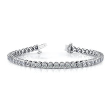 Tennis Bracelet Round Cut Real Diamonds White Gold 14K 8.10 Carats