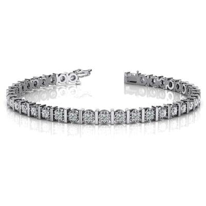 Tennis Bracelet Solid Jewelry 9.25 Carats Sparkling Round Genuine Diamond