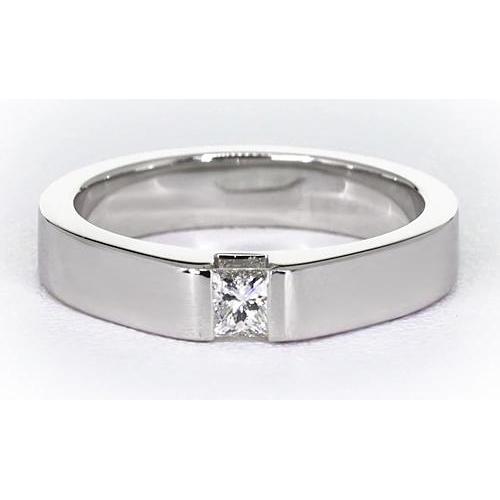 Tension Princess Natural Diamond Anniversary Ring White Gold 14K 0.75 Carats