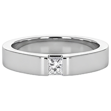 Tension Princess Natural Earth Mined Diamond Anniversary Ring White Gold 14K 0.75 Carats