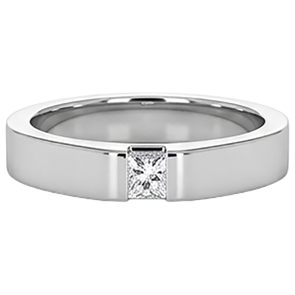 Tension Princess Natural Earth Mined Diamond Anniversary Ring White Gold 14K 0.75 Carats