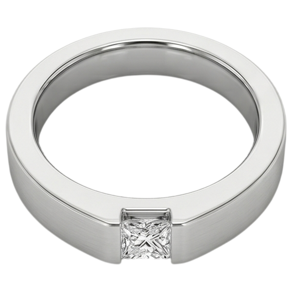 Tension Princess Natural Earth Mined Diamond Anniversary Ring White Gold 14K 0.75 Carats