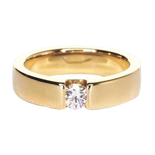 Tension Set 0.30 Carats Genuine Yellow Gold 14K Anniversary Band