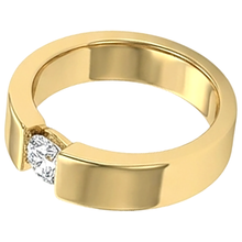 Tension Set Band Yellow Gold 14K Round Natural Earth Mined Diamond 1 Carat Men's Ring