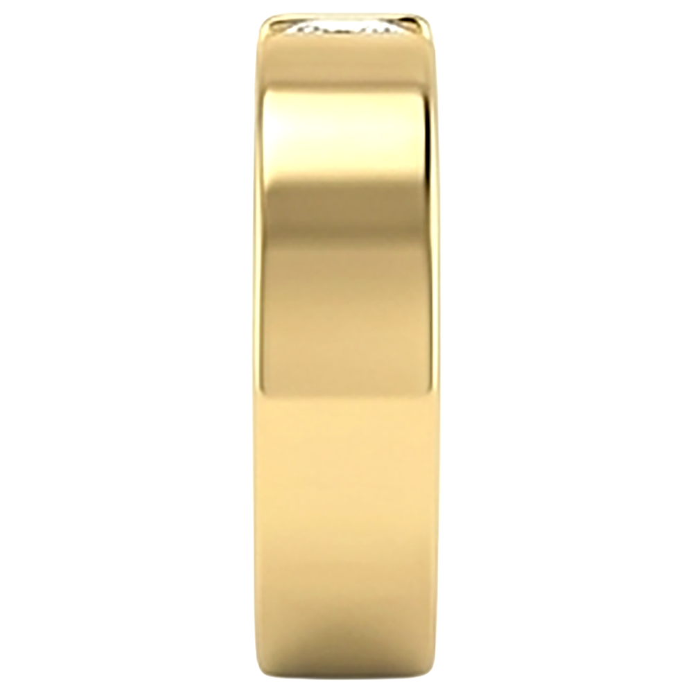 Tension Set Band Yellow Gold 14K Round Natural Earth Mined Diamond 1 Carat Men's Ring