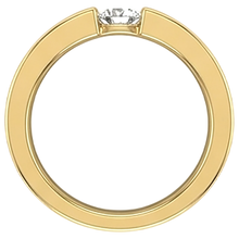 Tension Set Band Yellow Gold 14K Round Natural Earth Mined Diamond 1 Carat Men's Ring