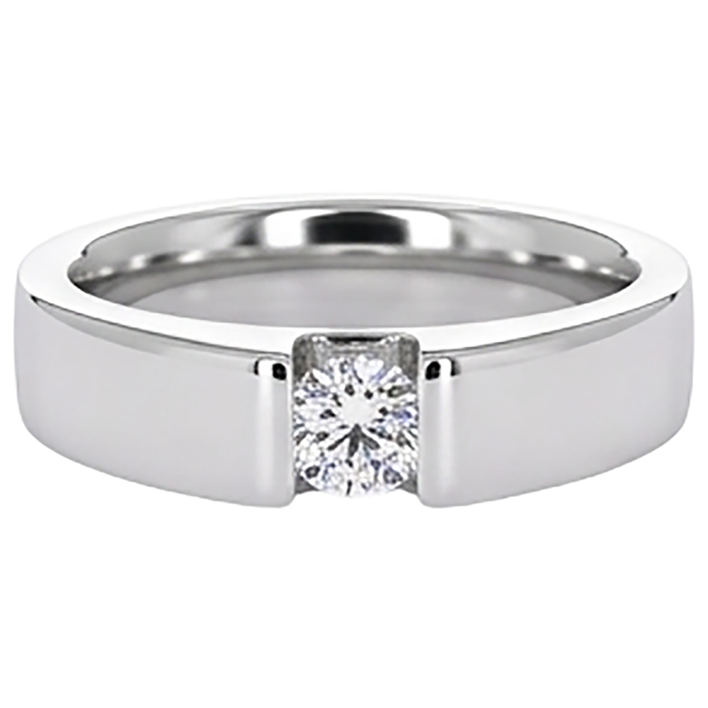 Tension Set Natural Earth Mined Diamond Men's Ring 1 Carat Jewellery