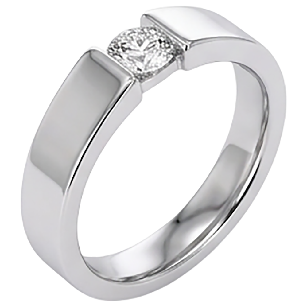 Tension Set Natural Earth Mined Diamond Men's Ring 1 Carat Jewellery