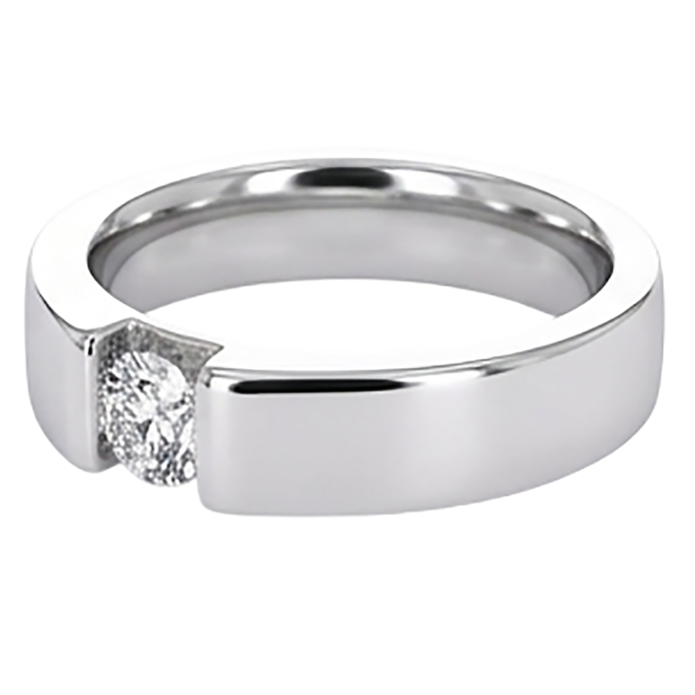 Tension Set Natural Earth Mined Diamond Men's Ring 1 Carat Jewellery