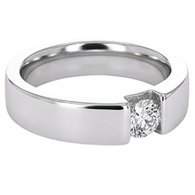 Tension Set Natural Earth Mined Diamond Men's Ring 1 Carat Jewellery