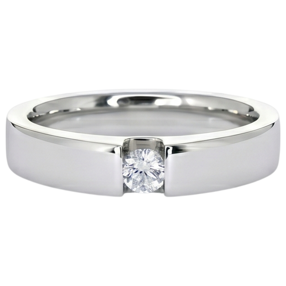 Tension Set Round Natural Earth Mined Diamond Promise Men's Ring 0.50 Carats Jewellery
