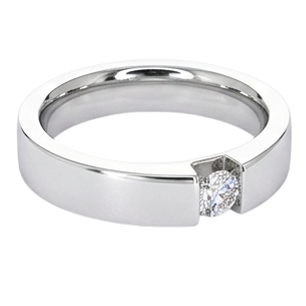 Tension Set Round Natural Earth Mined Diamond Promise Men's Ring 0.50 Carats Jewellery