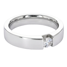 Tension Set Round Natural Earth Mined Diamond Promise Men's Ring 0.50 Carats Jewellery