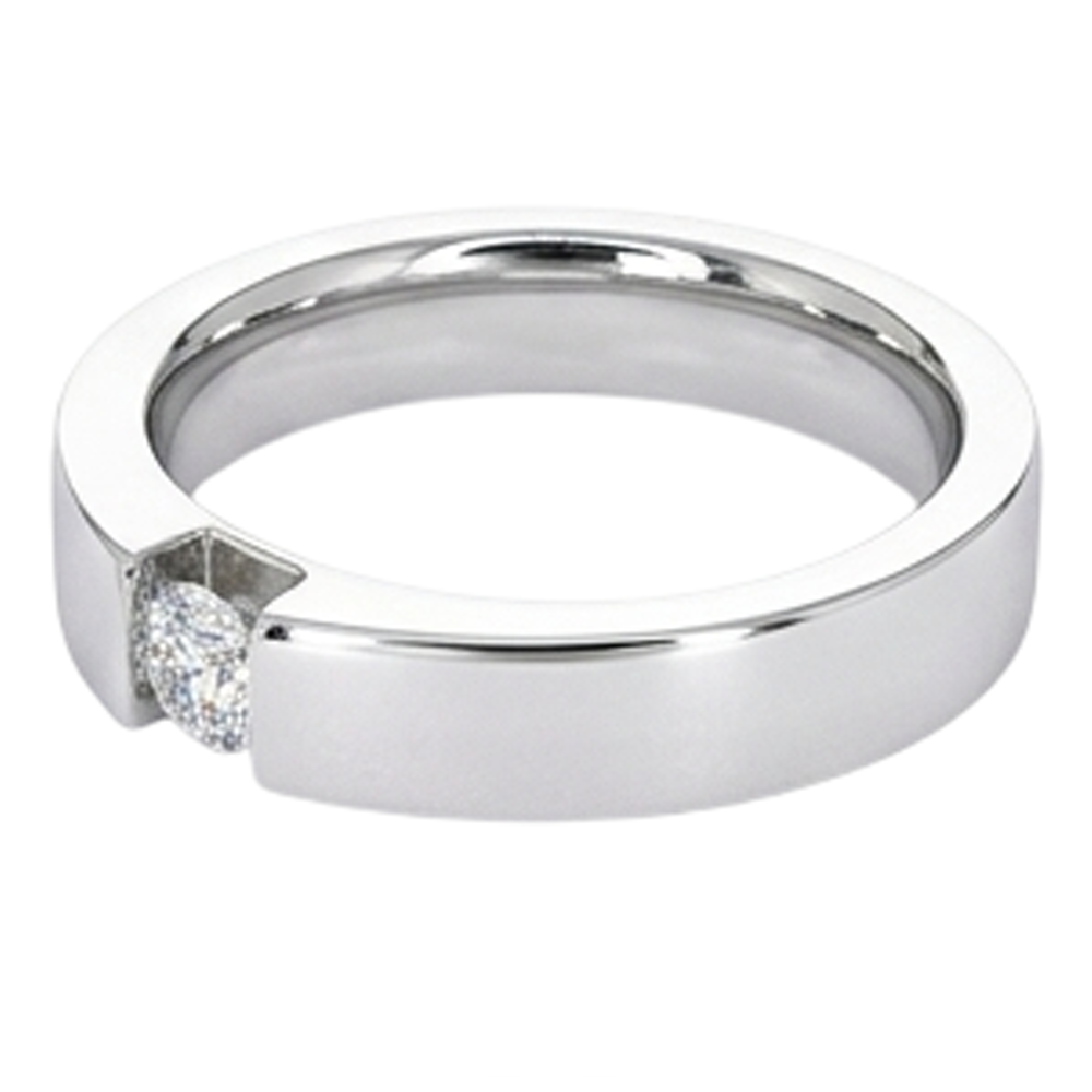 Tension Set Round Natural Earth Mined Diamond Promise Men's Ring 0.50 Carats Jewellery