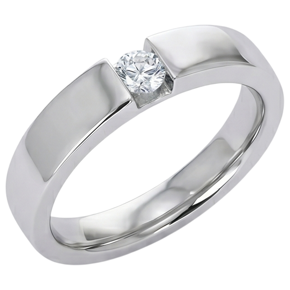 Tension Set Round Natural Earth Mined Diamond Promise Men's Ring 0.50 Carats Jewellery