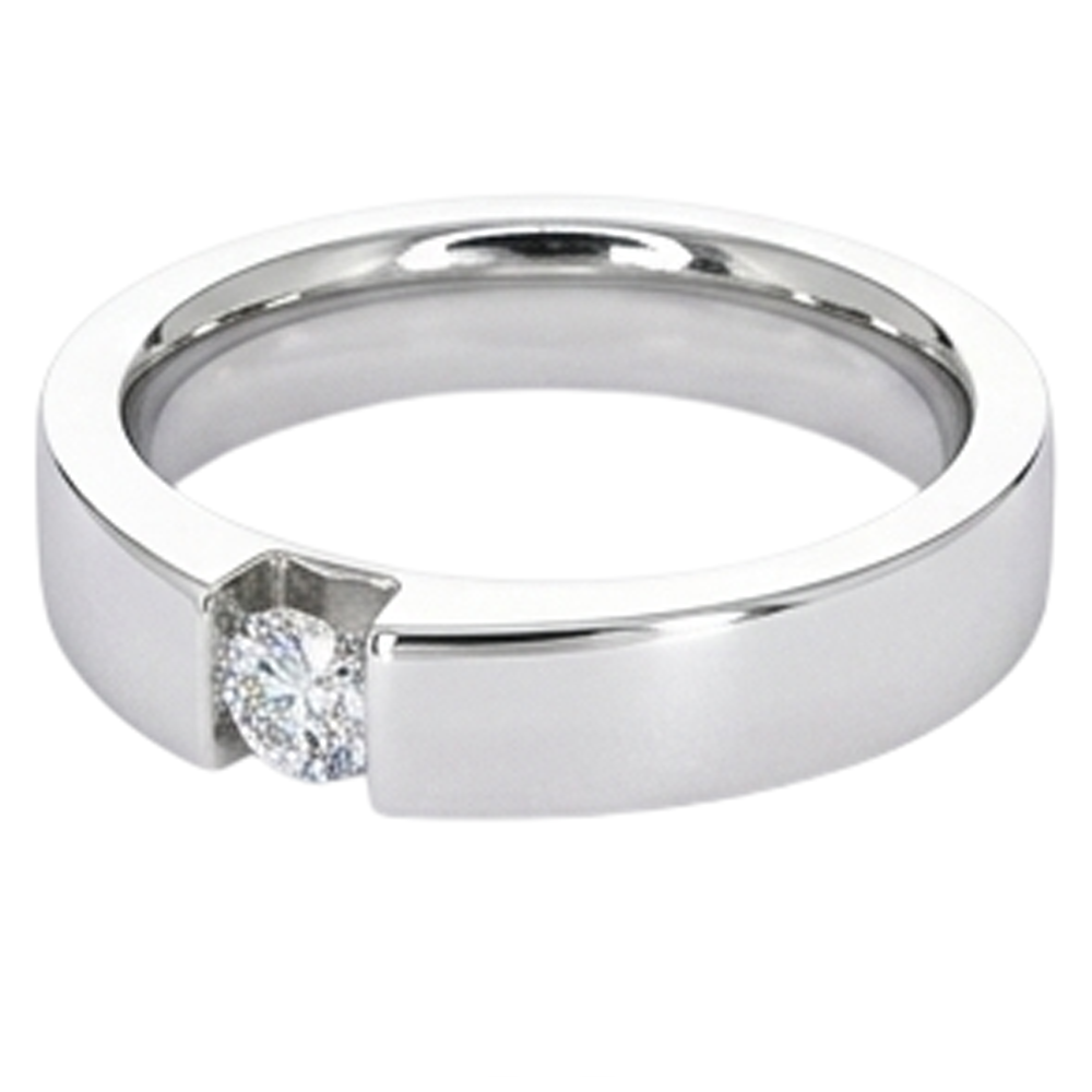Tension Set Round Natural Earth Mined Diamond Promise Men's Ring 0.50 Carats Jewellery