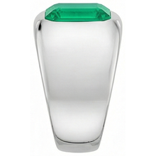 Fine Emerald Emerald Cut Colored Stone Ring in 14K White Gold – back view