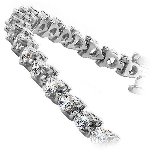 Three Round Diamond Tennis Bracelet White Gold Fine Jewelry 8 Ct.