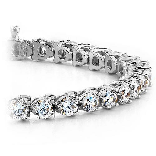 Three Round Diamond Tennis Bracelet White Gold Fine Jewelry 8 Ct.