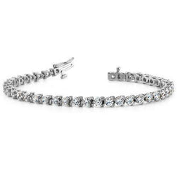 Three Round Real Diamond Tennis Bracelet White Gold Fine Jewelry 8 Ct.